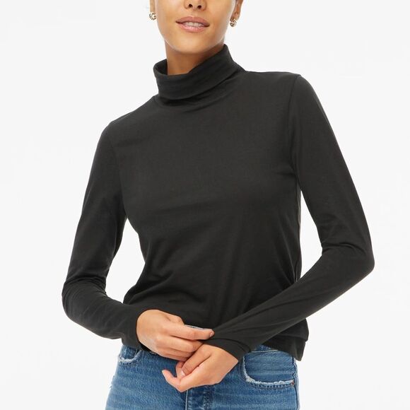 NWT J. Crew Factory Tissue Turtleneck in black - Picture 1 of 6